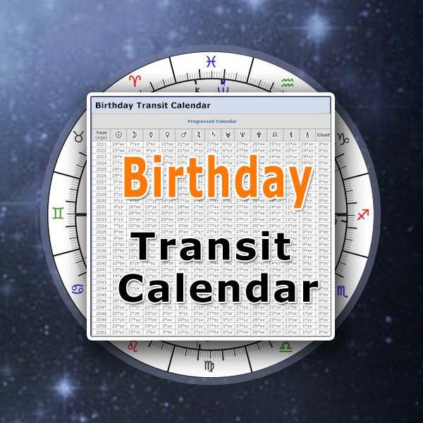 Birthday Transit Calendar, Life-Time Astrology Calculator